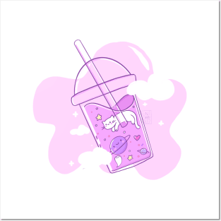 Kawaii boba tea Posters and Art